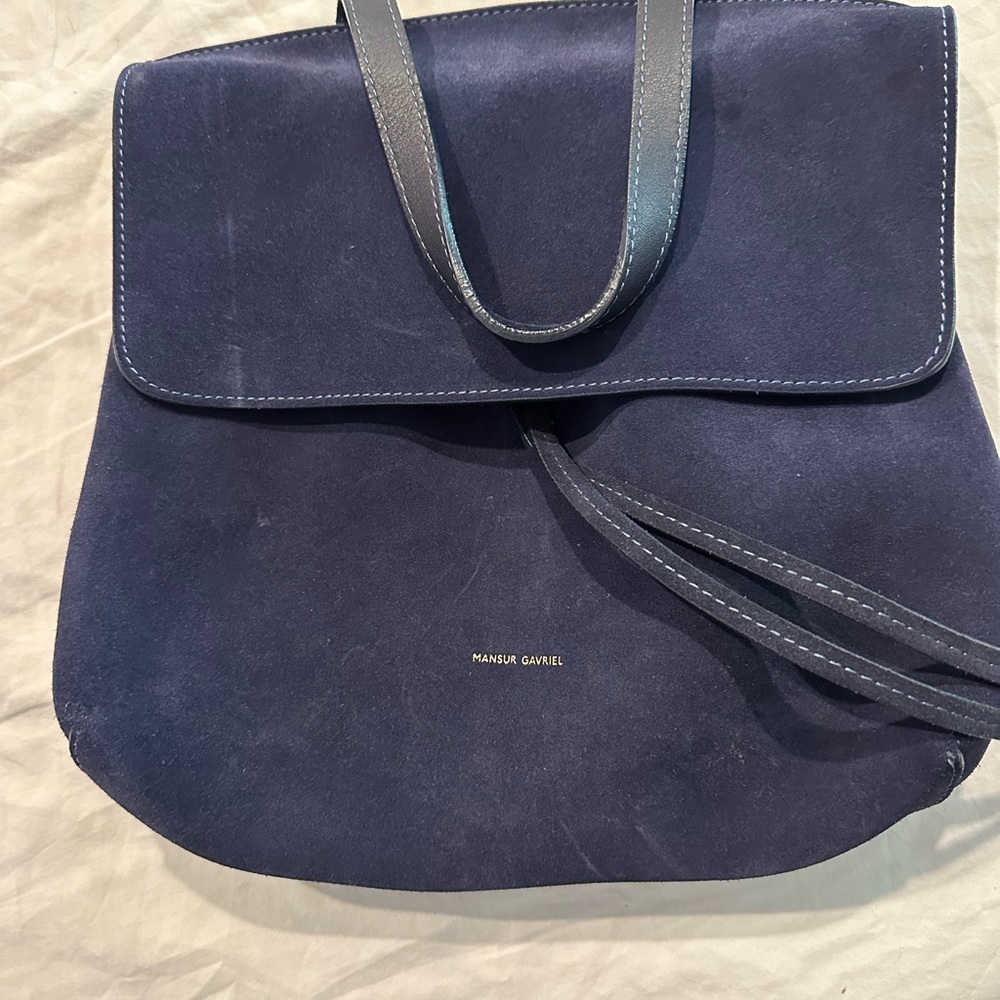 Mansur Gavriel Navy Suede Lady Bag